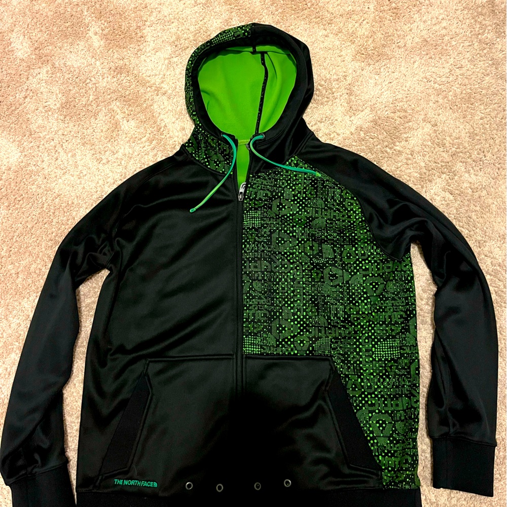Men’s (Large) Northface Hooded, Zip-Up jacket/sweatshirt (polyester)
